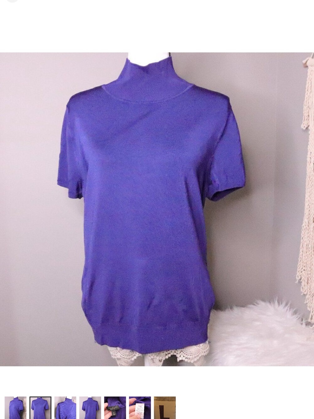 Talbots Deep Purple Short Sleeve Knit Tee EUC!